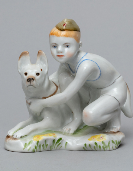 Скульптура Мальчик с собакой - фото - 4