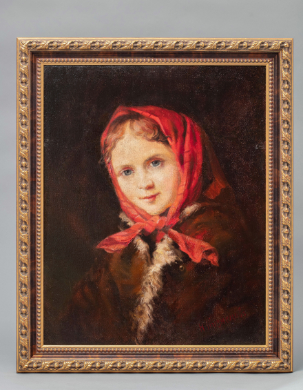 Кузнецов Николай Дмитриевич (1850-1929). Крестьянская девочка в красном платке - фото - 3