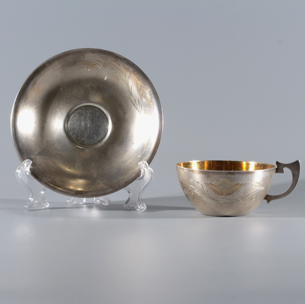 Серебряная чайная пара 183-17