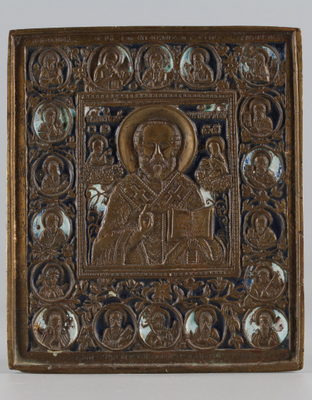 Икона Святой Николай Чудотворец с избранными святыми - фото - 2