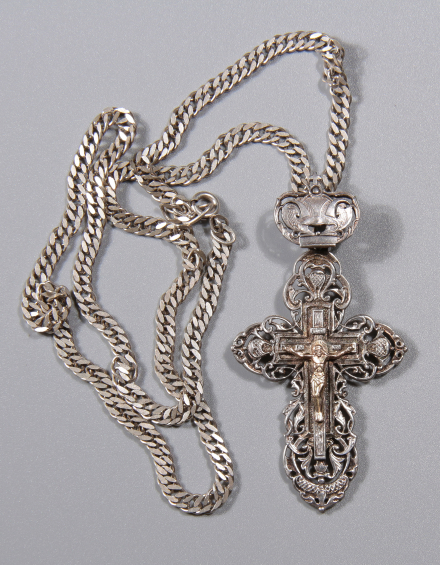 Крест нательный серебряный Распятие Христово - фото - 2