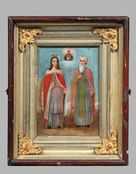 Икона Святые мученики Екатерина и Арсений - фото - 3