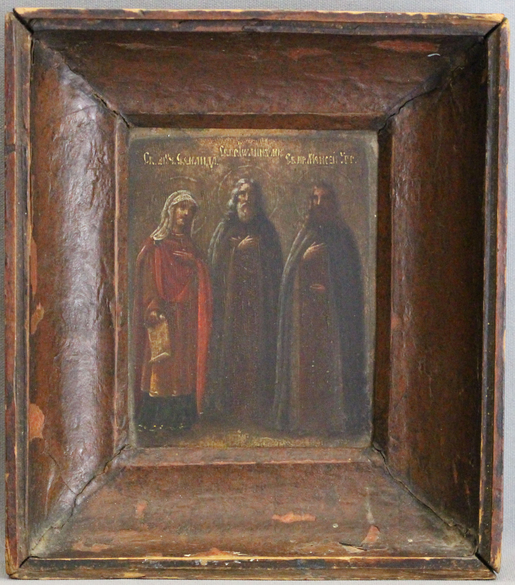 Икона Святая Зинаида, Иоанн Многострадальный и Моисей Угрин - фото - 2