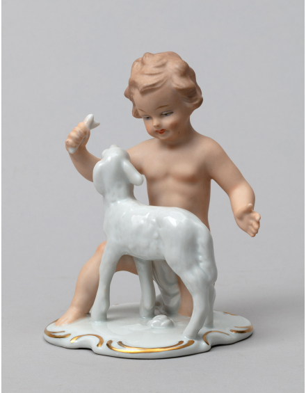 Скульптура Мальчик с овечкой - фото - 3