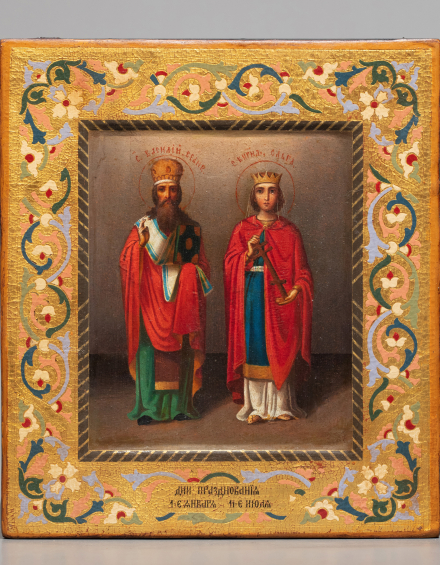 Икона Святые Василий Великий  и Княгиня Ольга - фото - 4