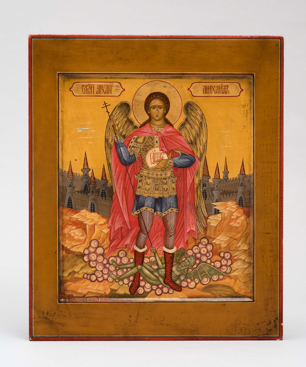 Архангел Михаил икона ручной работы купить в мастерской при храме