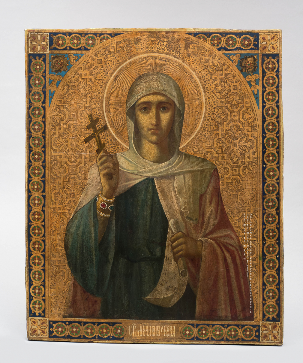 Двухсторонняя икона. Богородица Казанская со святой Параскевой Пятницей 101-19