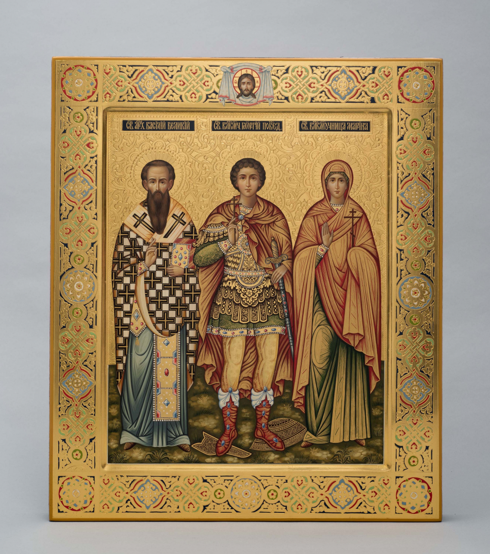 Икона Избранные святые Василий, Георгий и Марина - фото - 6
