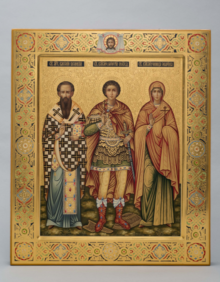 Икона Избранные святые Василий, Георгий и Марина - фото - 6