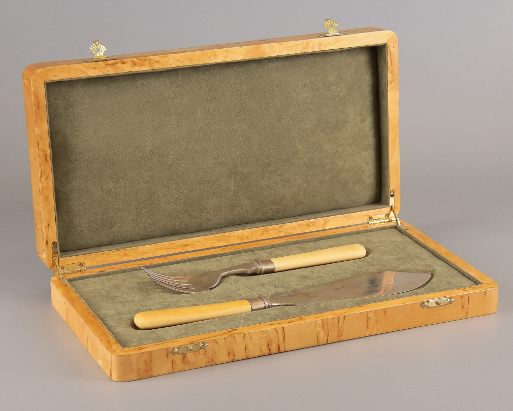 Набор серебряный сервировочный для рыбы в футляре. Мастерская Шанкс - фото - 4