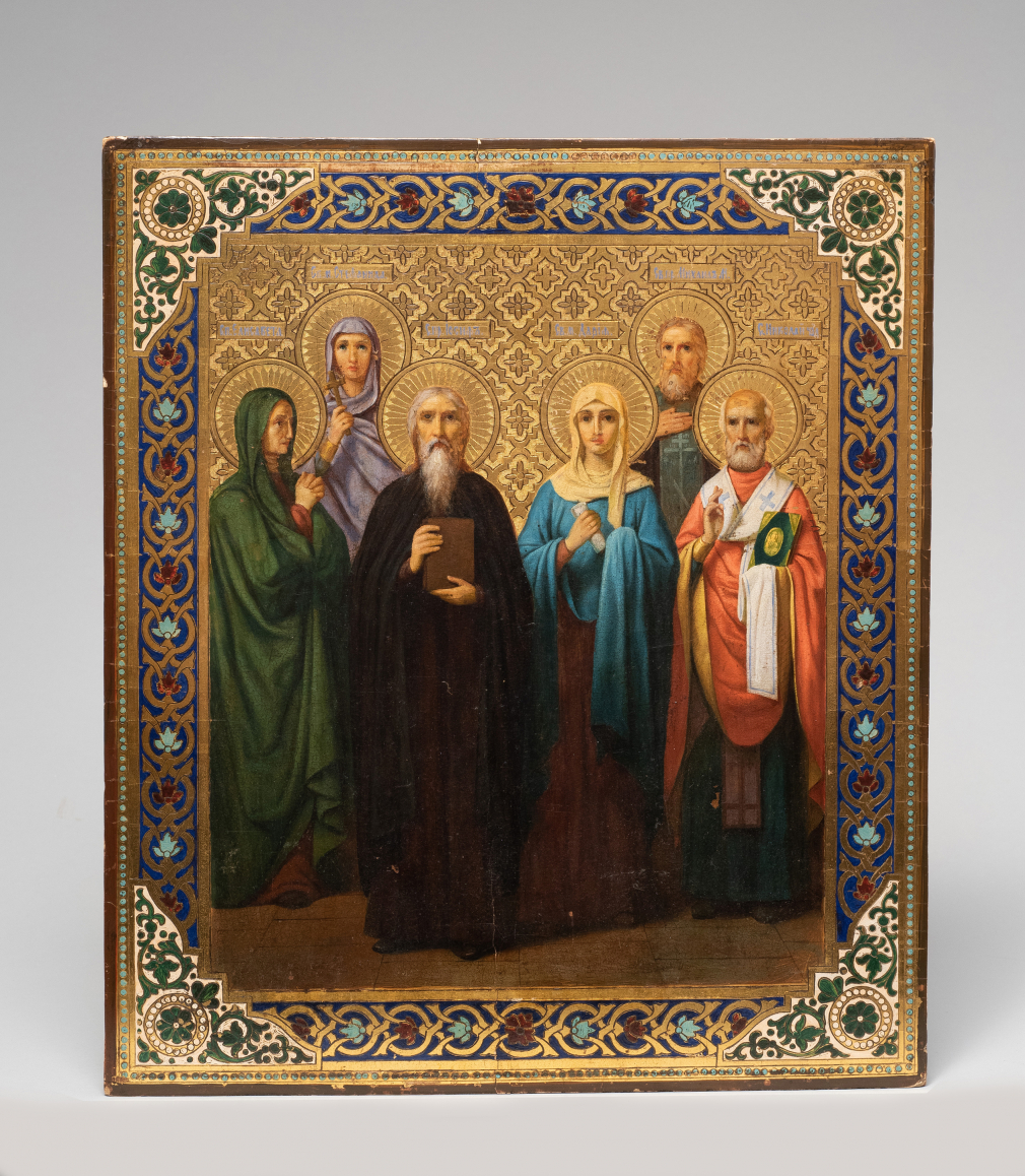 Икона Избранные Святые Елисавета, Стефанида, Иосиф, Дарья, Михаил, Николай 107-20