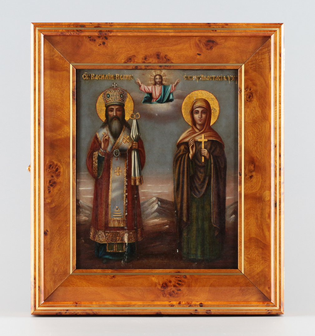 Икона Святые Василий Великий и Анастасия - фото - 7