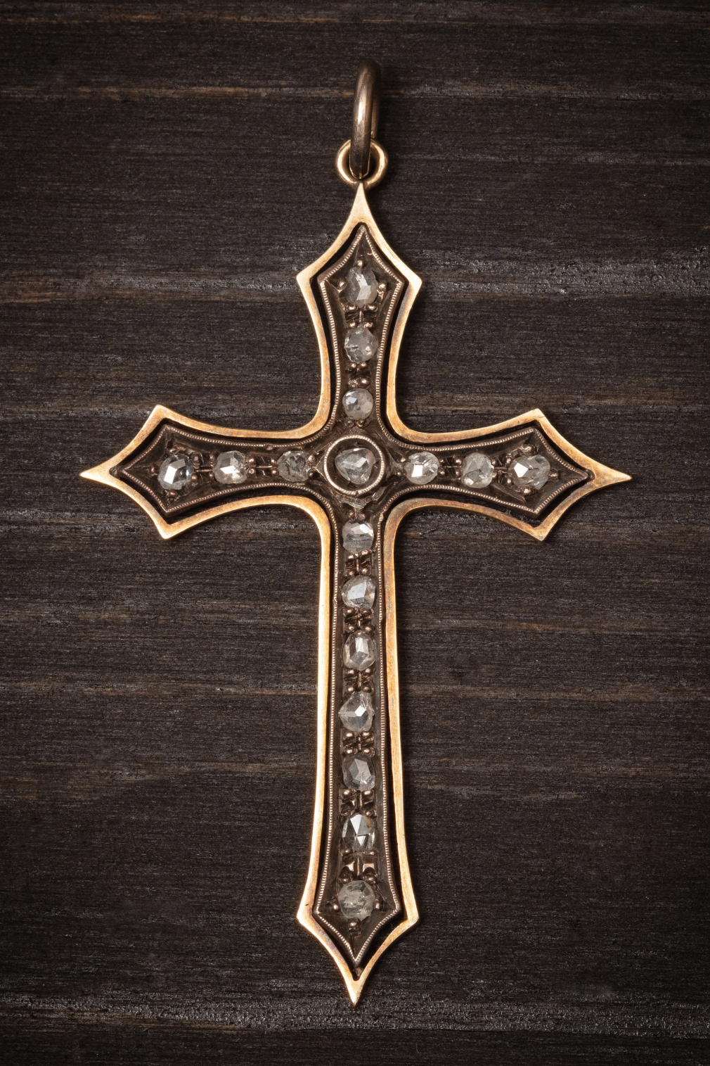 Крест с алмазами 762-14