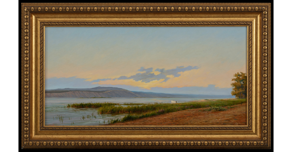 Купить старинную Волжский пейзаж/ Роман Яшин в антикварном магазине ...