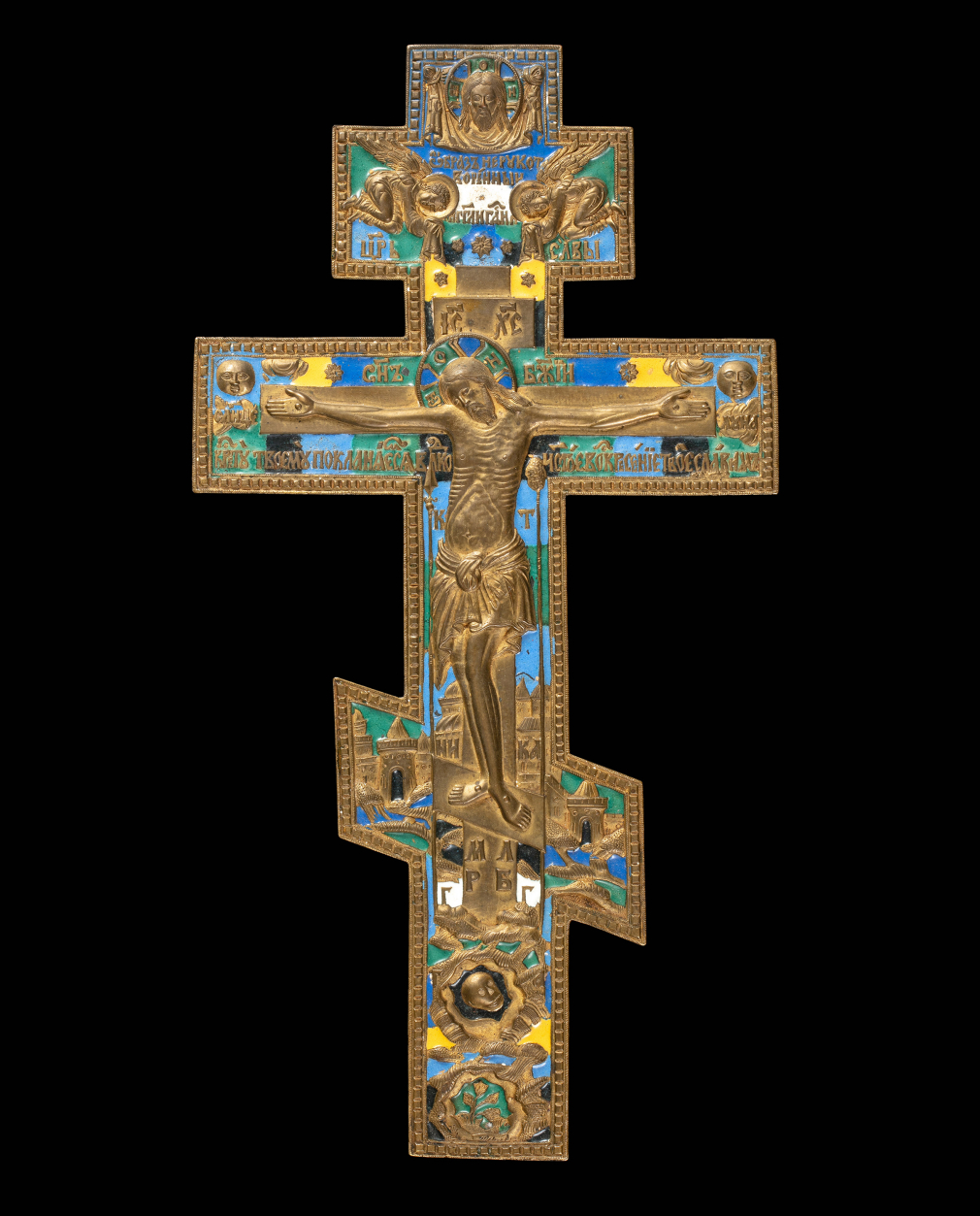 Крест Распятие Христово с эмалью - фото - 5