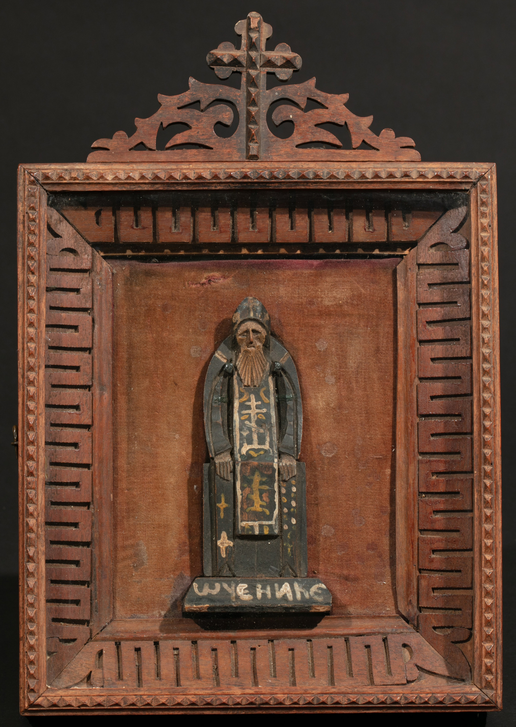 Резная икона Святой Нил Столобенский - фото - 1