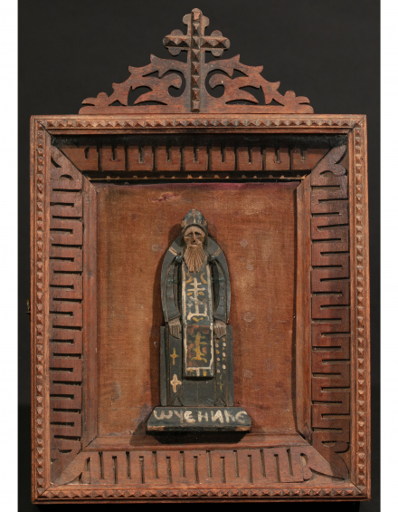 Резная икона Святой Нил Столобенский - фото - 1