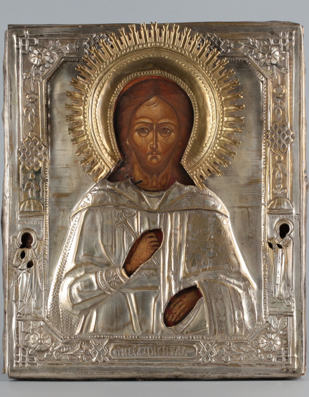 Икона Святой мученик Никита с Ангелом Хранителем и святителем Николаем - фото - 3