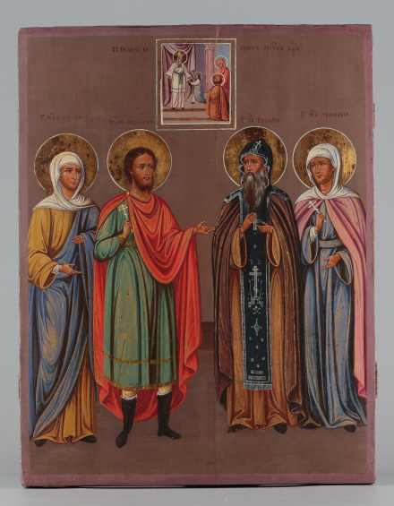 Икона Избранные святые Наталия, Андрей, Василий, Параскева - фото - 2