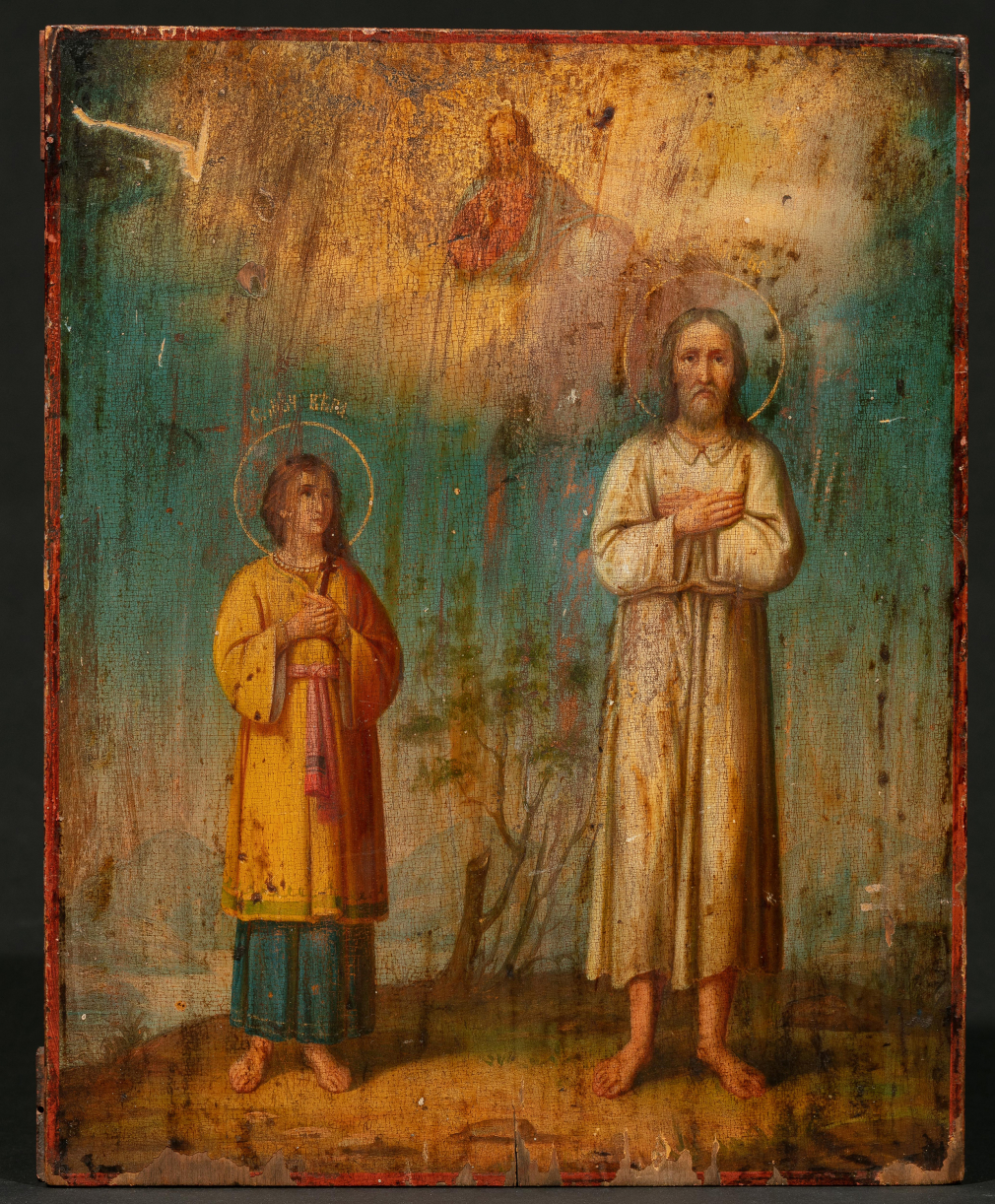 Икона Избранные святые мученица Вера и Алексий Человек Божий 447-21