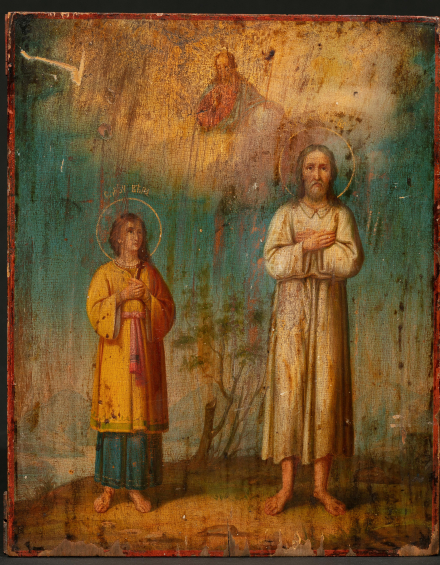 Икона Избранные святые мученица Вера и Алексий Человек Божий - фото - 2