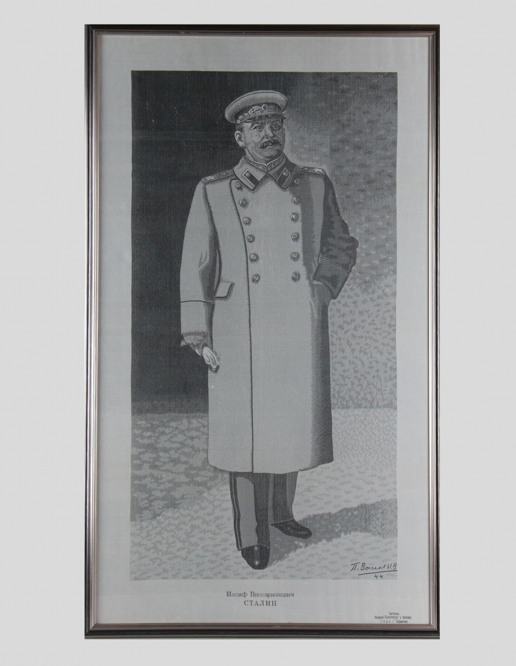 Портрет Иосифа Сталина на шелке - фото - 3