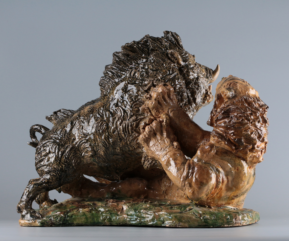 Скульптура Битва вепря с тигром 421-22