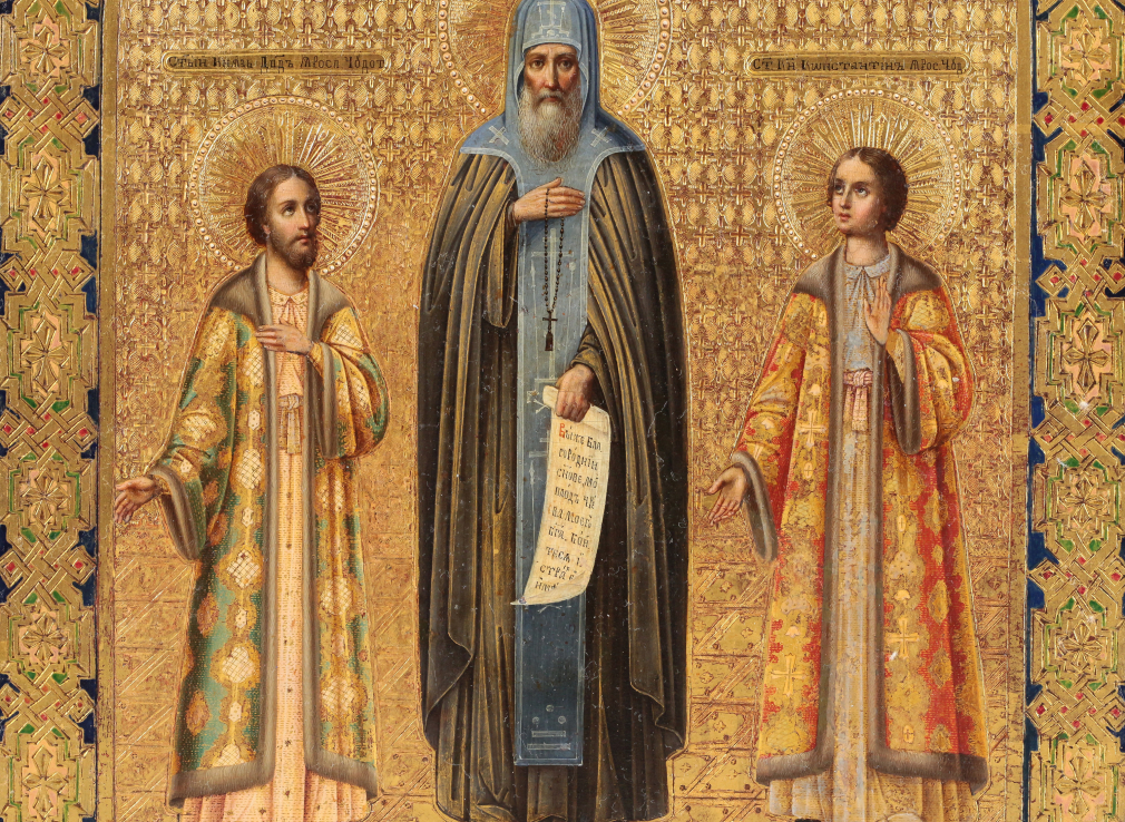Икона Святые Князья Феодор, Давид и Константин Ярославские 0032-23