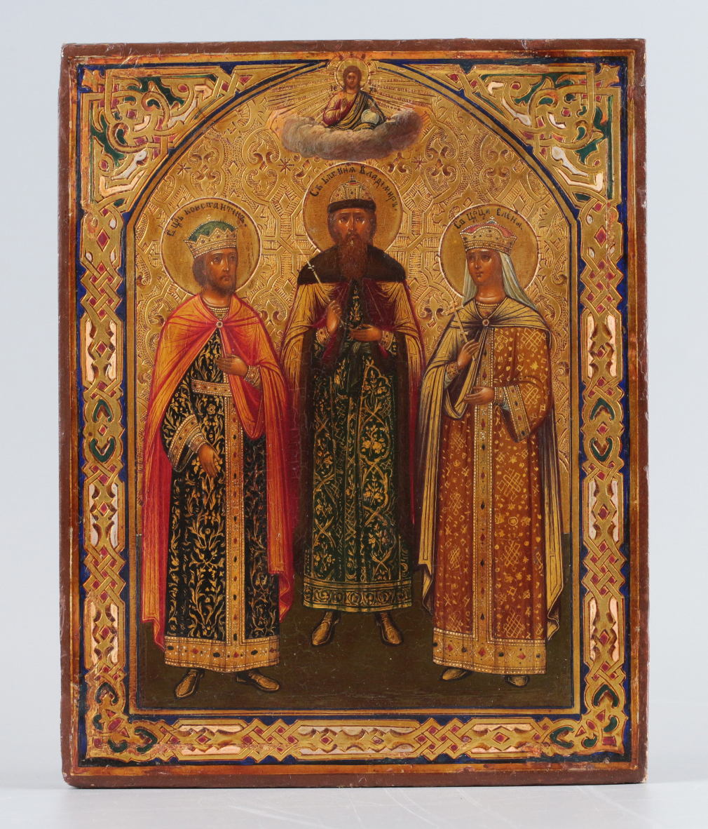 Икона Святые Царь Константин, Князь Владимир, Царица Елена - фото - 2