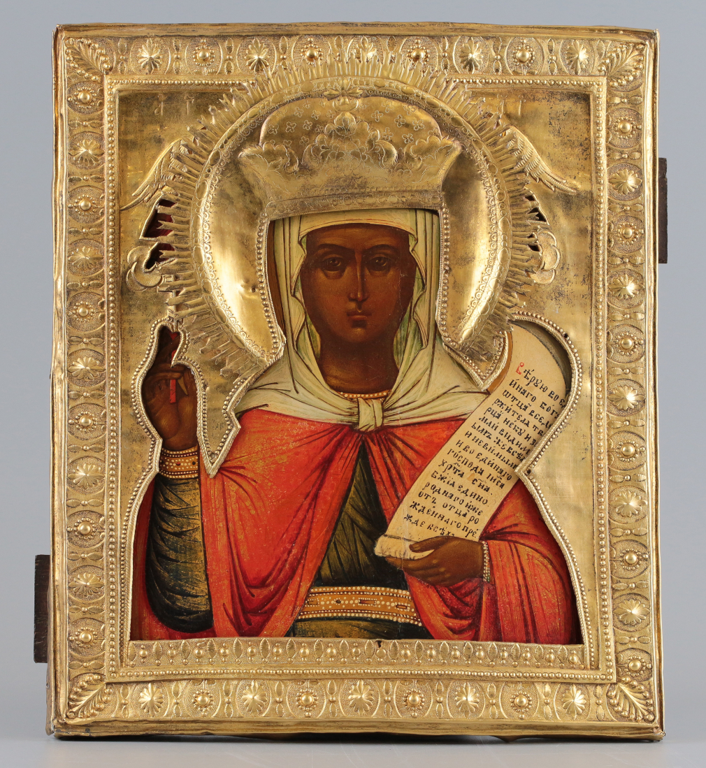 Икона Святая Параскева Пятница в окладе - фото - 2