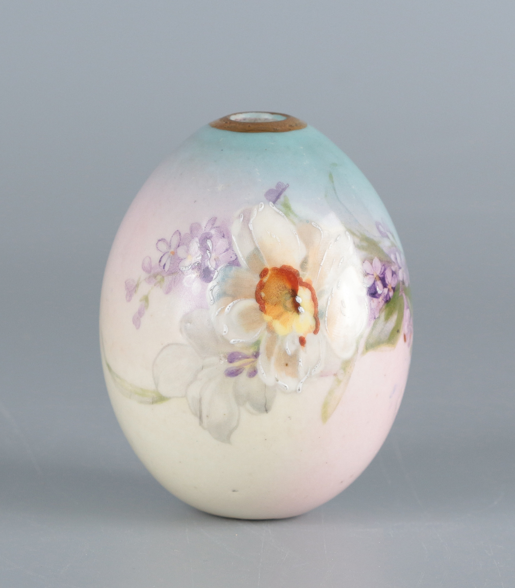 Яйцо пасхальное фарфоровое с цветочным рисунком - фото - 2