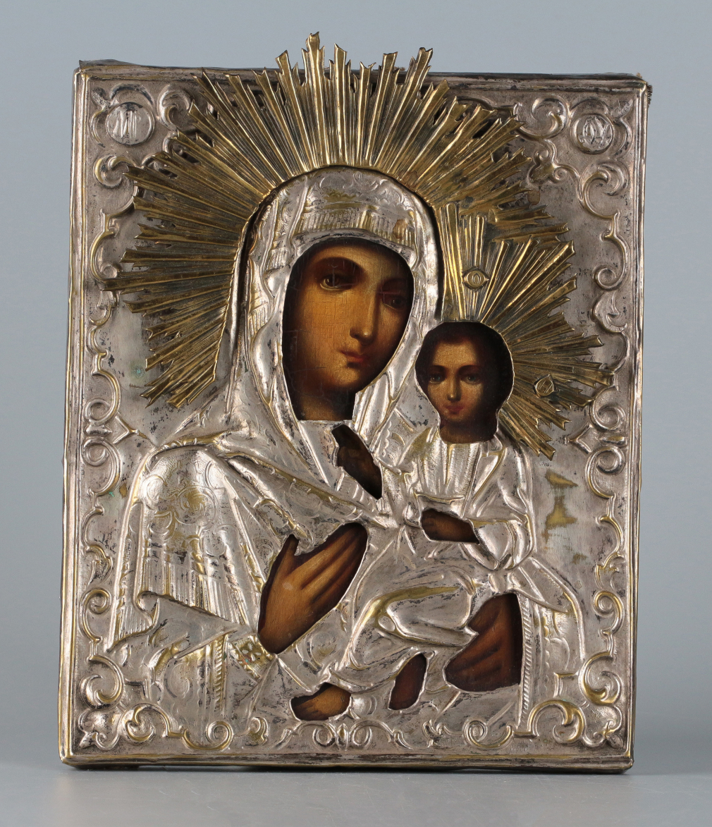 Икона Богородица Тихвинская в окладе 00423-23