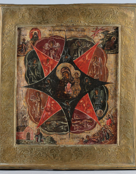 Икона Богородица Неопалимая Купина в басме - фото - 2
