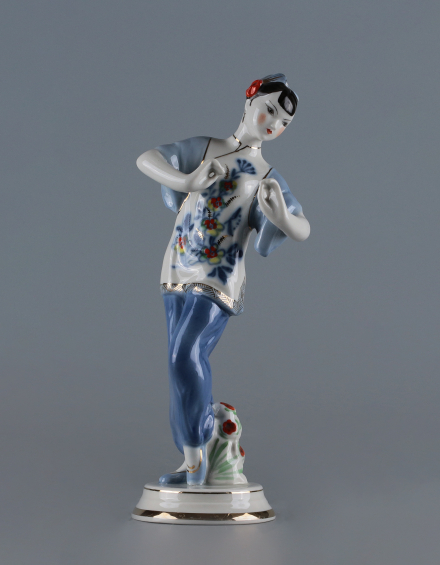 Скульптура Танцующая китаянка в синем - фото - 4