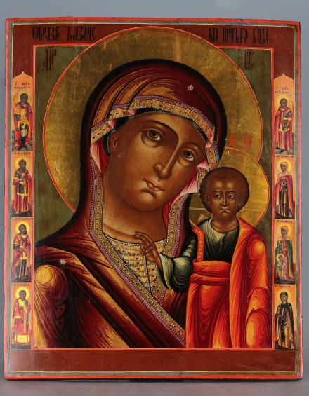Икона Богородица Казанская с предстоящими святыми - фото - 2