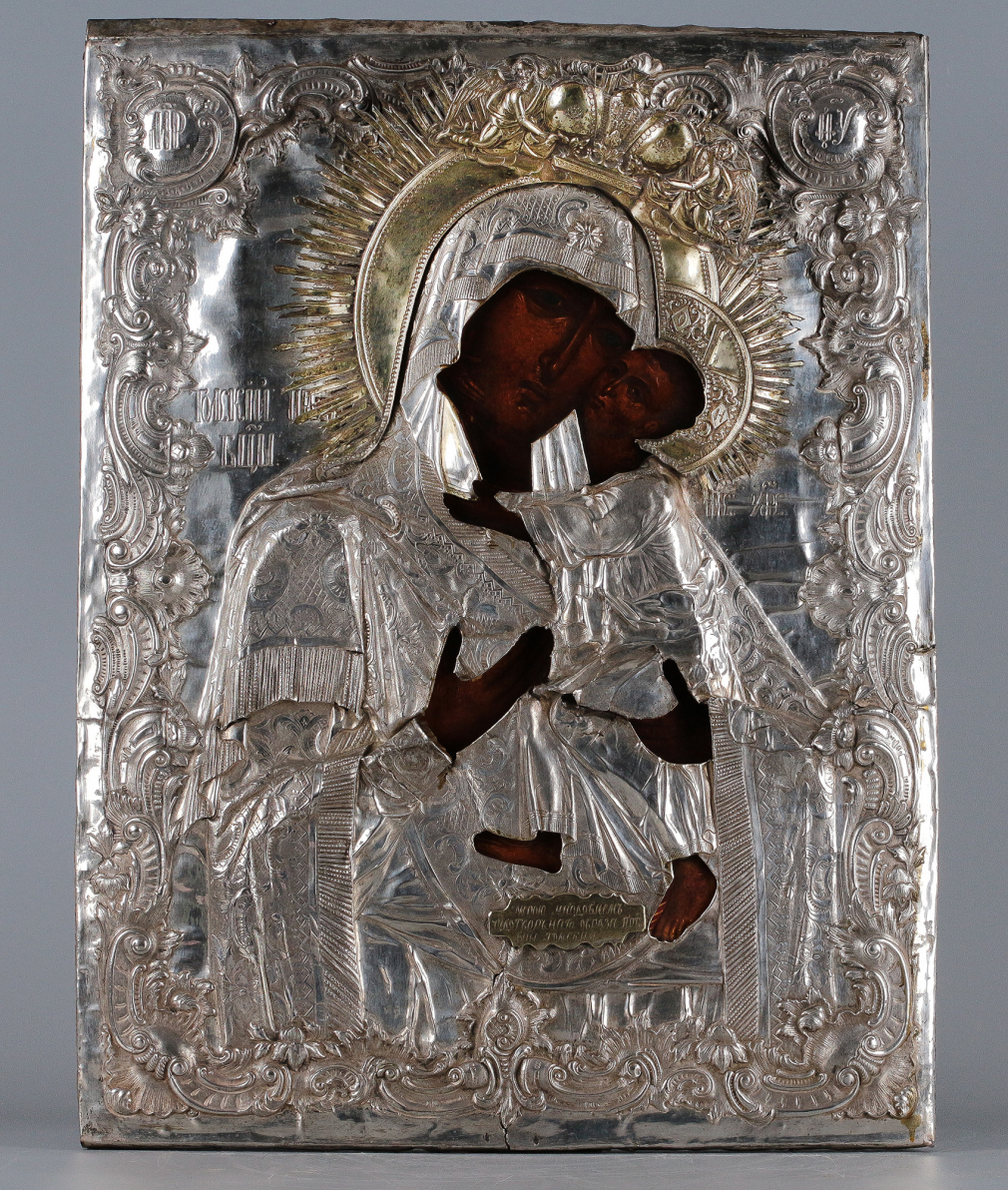 Икона Богородица Толгская в серебряном окладе список с чудотворной иконы 00431-24