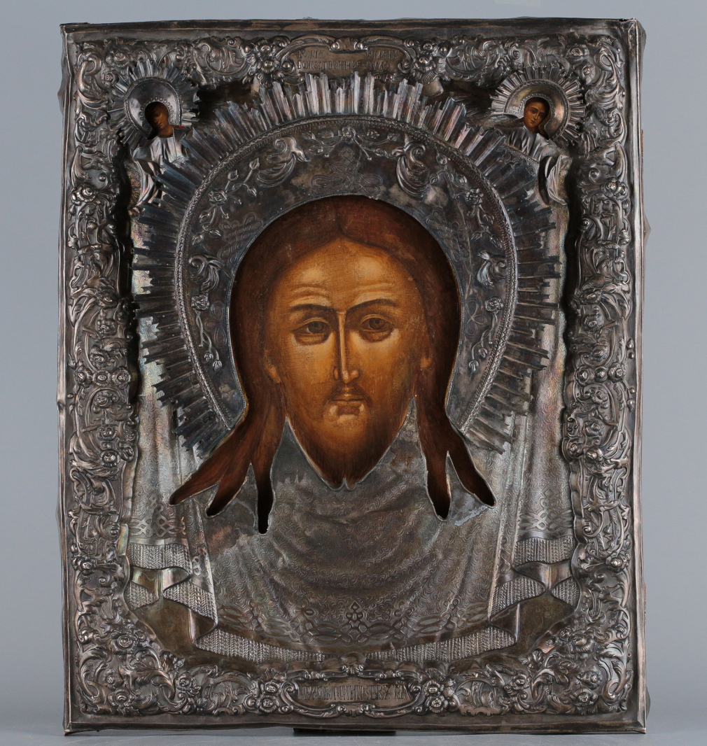 Икона Образ Спаса Нерукотворного в серебряном окладе - фото - 6