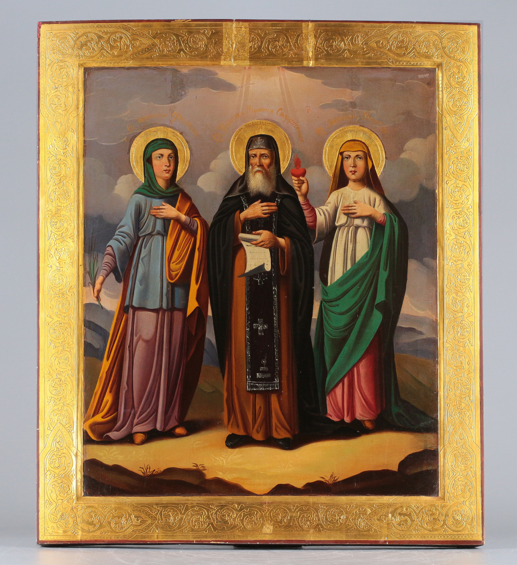 Икона Избранные святые мученица Фелицата Римская, Николай игумен Студийский, мученица Вера - фото - 2