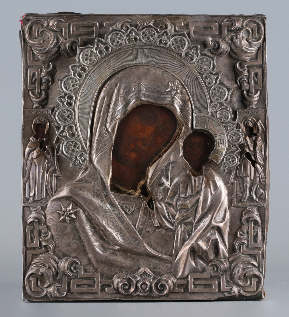 Икона Богородца Казанская в серебряном окладе - фото - 2