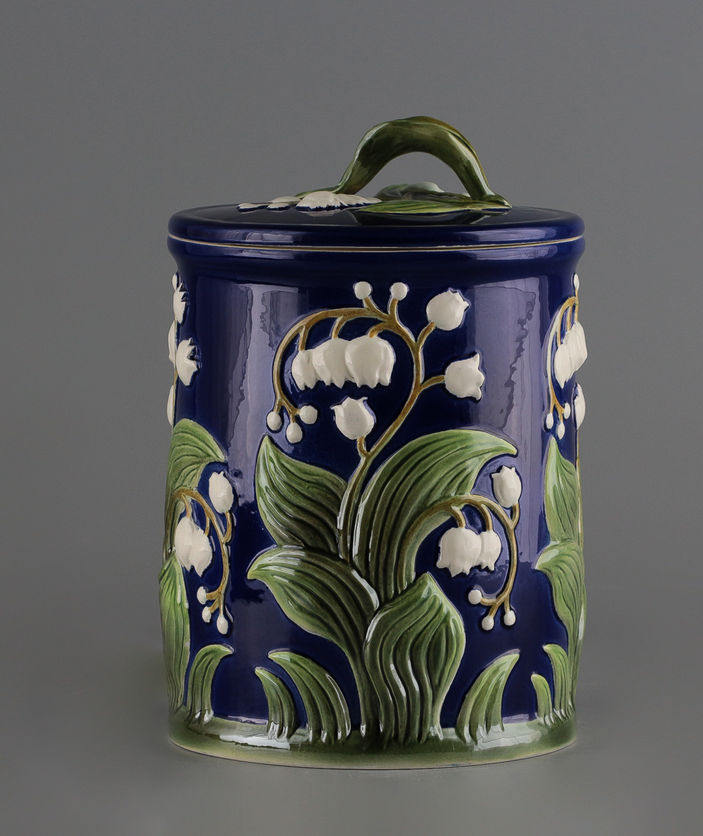 Банка для хранения с крышкой Ландыш (цветная) 1_2812