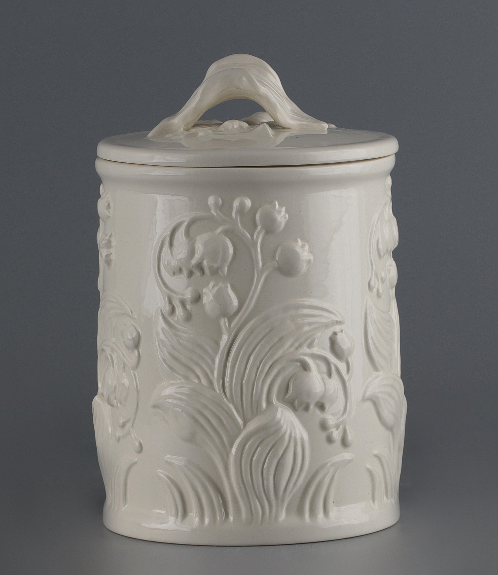 Банка для хранения с крышкой Ландыш (белая) - фото - 1