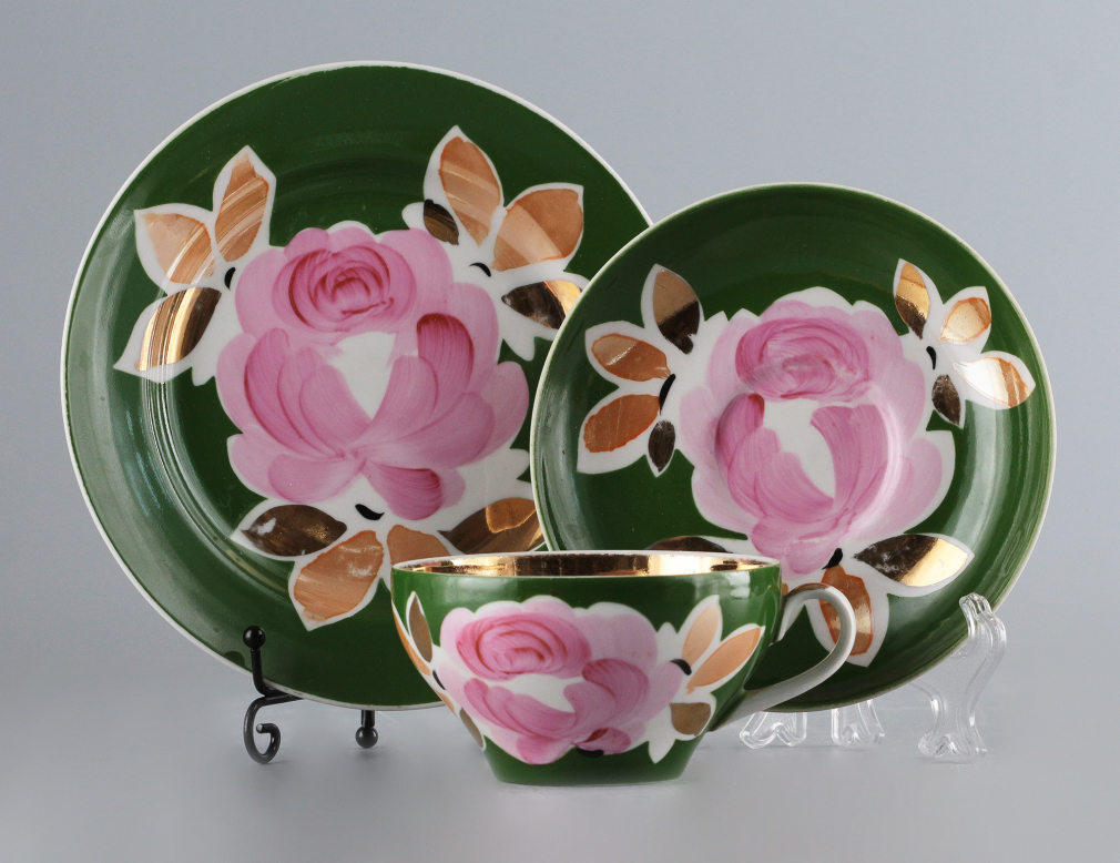 Чайная тройка Георгин - фото - 1