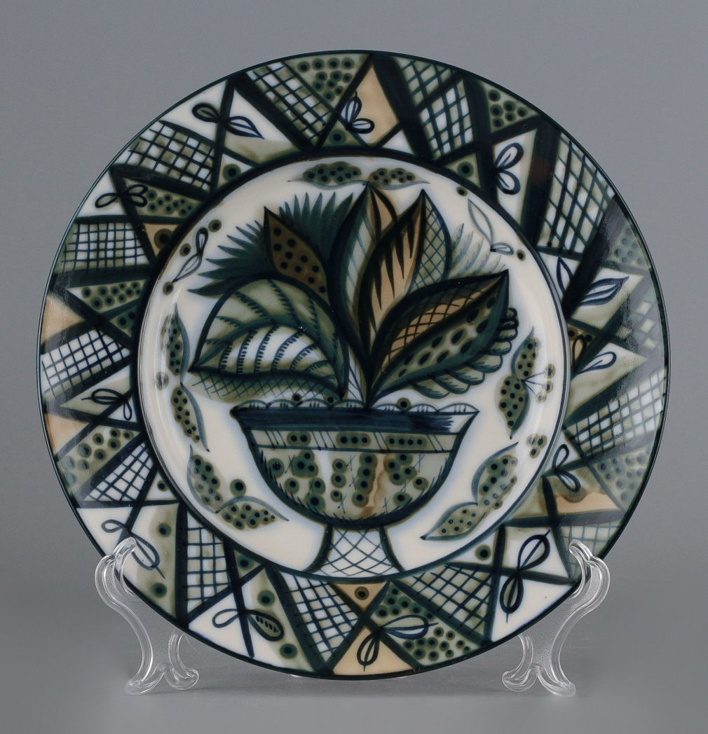 Декоративная тарелка Кашпо с цветами - фото - 2