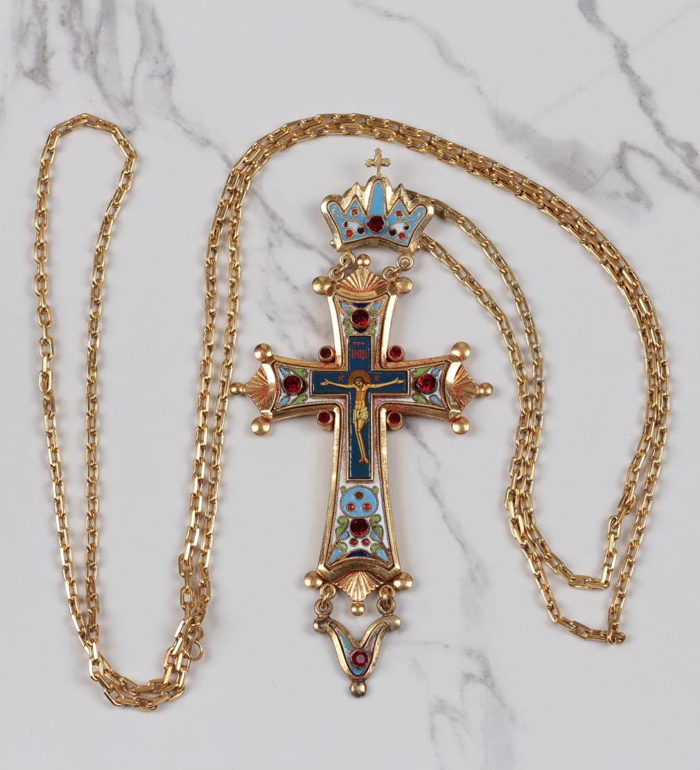 Крест наперсный Распятие Христово на Тысячелетие Руси 988-1988 гг. - фото - 4