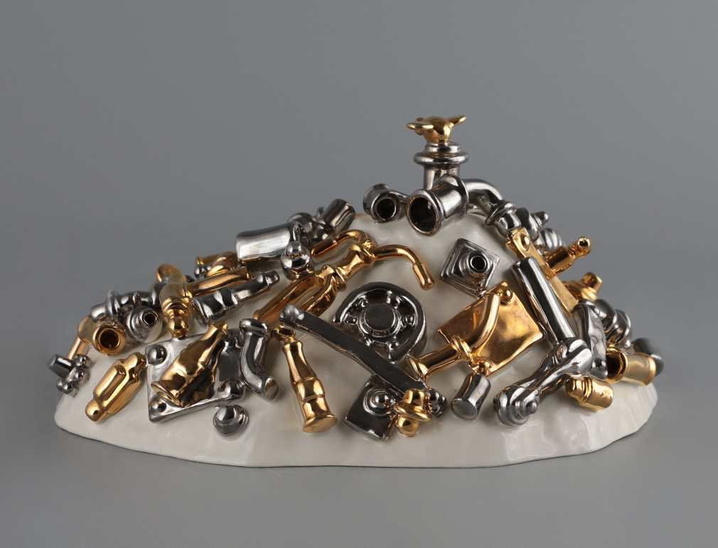 Скульптура Платиновая куча с мухой СМ002-25