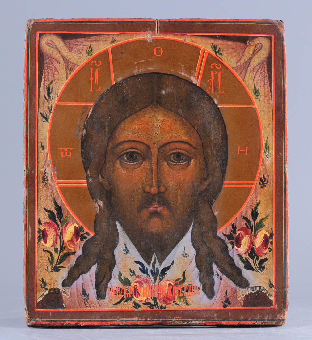 Икона Образ Спаса Нерукотворного в серебряном окладе 00129-25