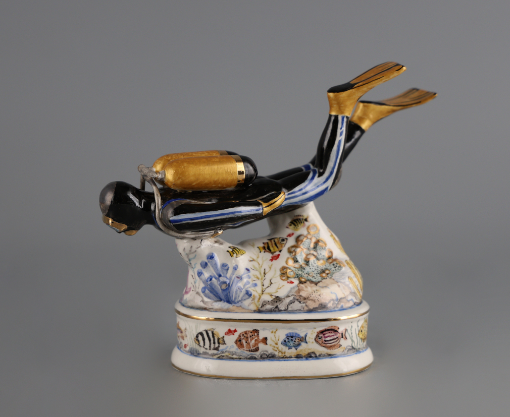 Скульптура Аквалангист с рыбками 30252-1