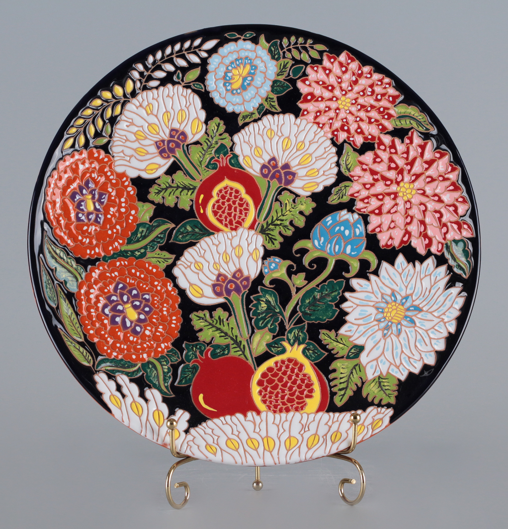 Тарелка декоративная Цветы - фото - 2