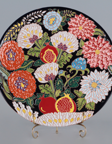 Тарелка декоративная Цветы - фото - 2