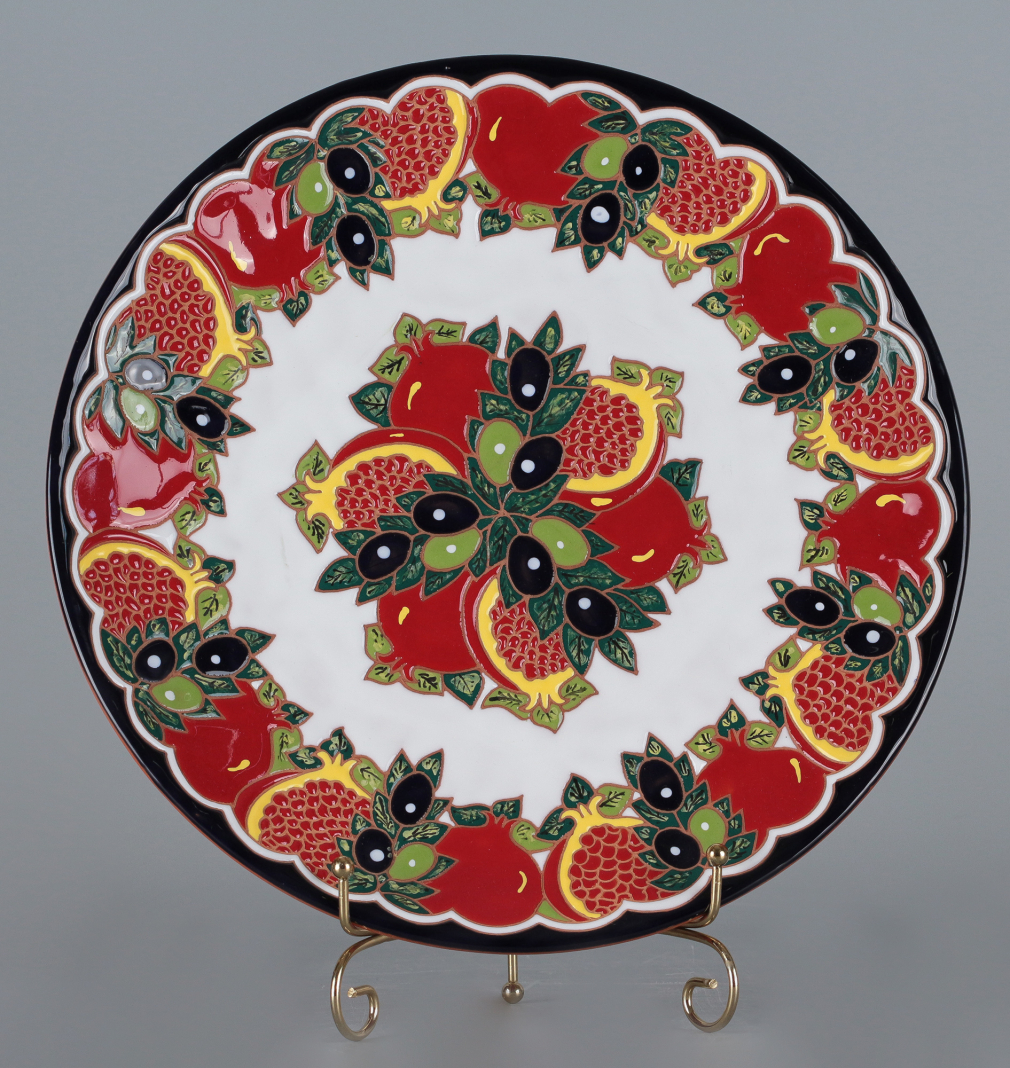 Тарелка декоративная Оливки и лимоны - фото - 2